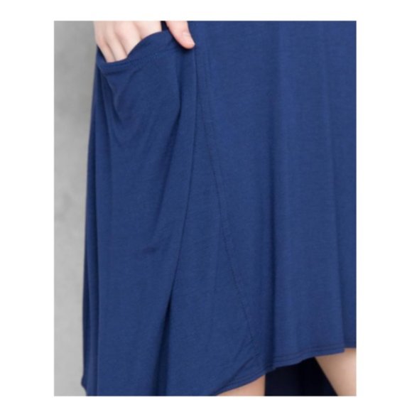 Francesca's Miami Solid Navy Blue Swing Tunic Dress - Picture 3 of 10